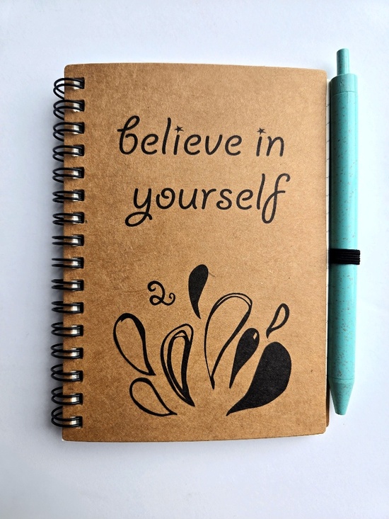 unbranded Other - 🌺 Believe In Yourself Kraft Spiral Notebook & Mint Eco-Gel Pen Set NWOT